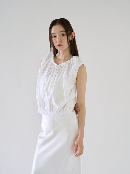 shirring sleeveless blouse