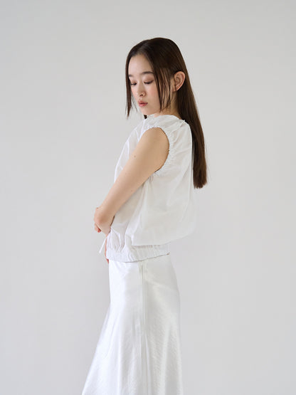 shirring sleeveless blouse