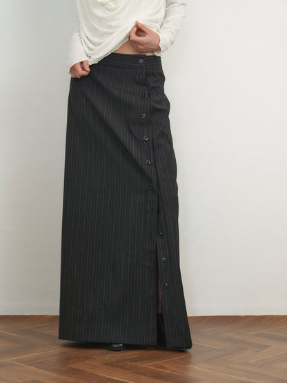 pinstripe long skirt