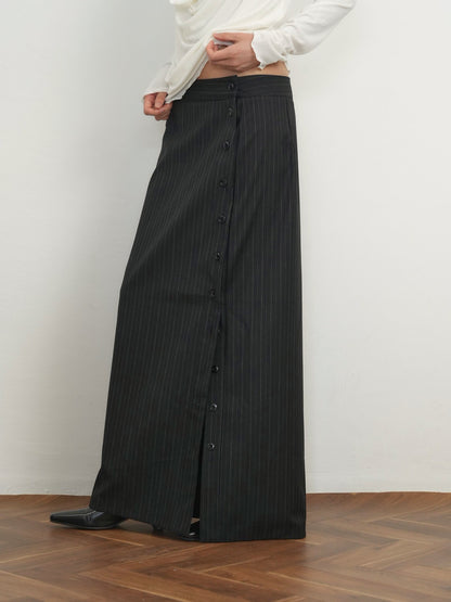 pinstripe long skirt