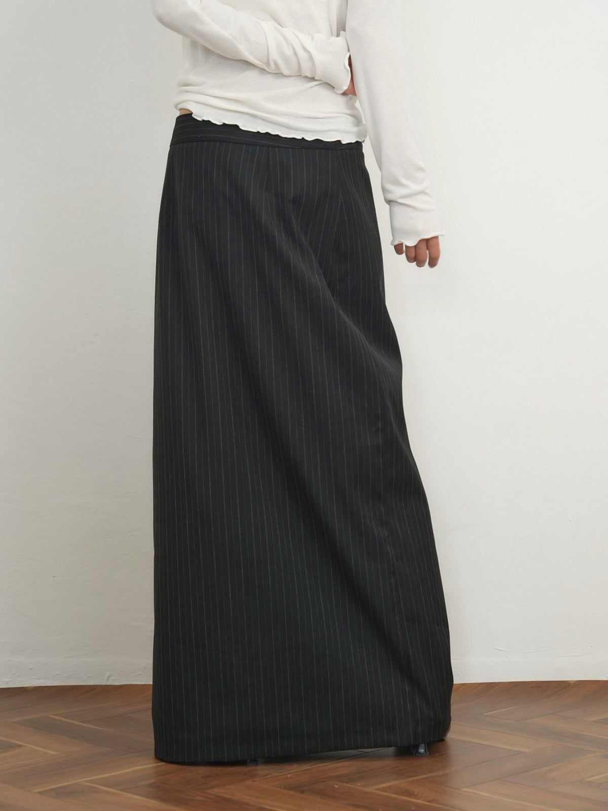 pinstripe long skirt