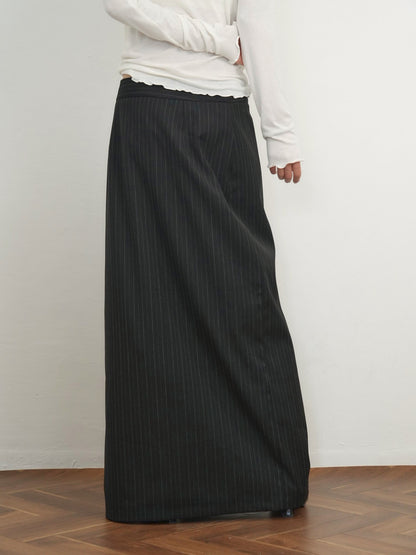 pinstripe long skirt