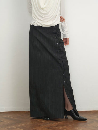 pinstripe long skirt