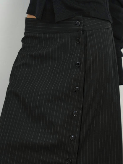 pinstripe long skirt