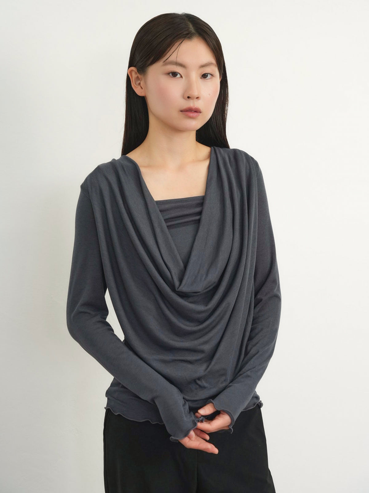 cowl drape top