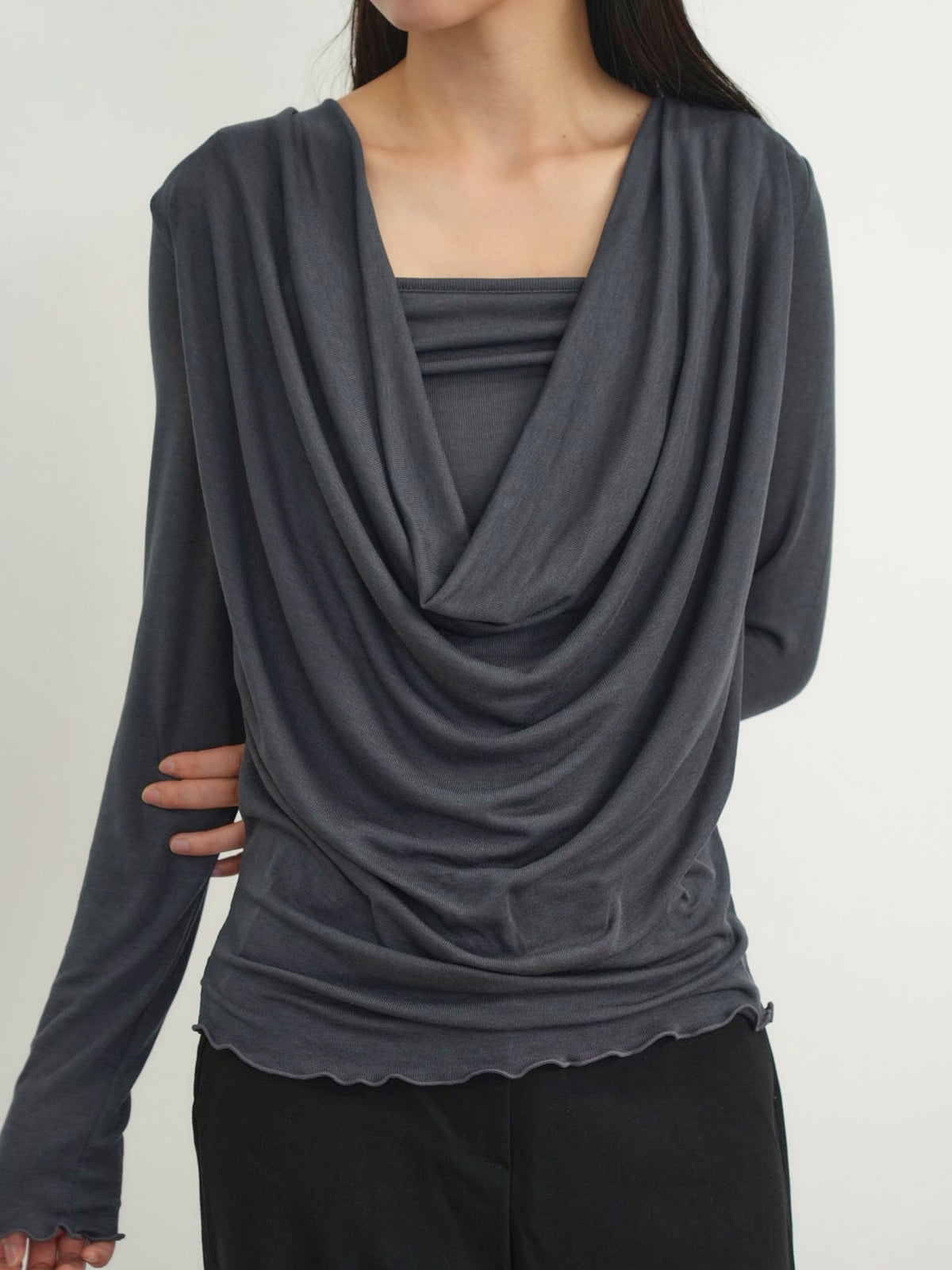 cowl drape top