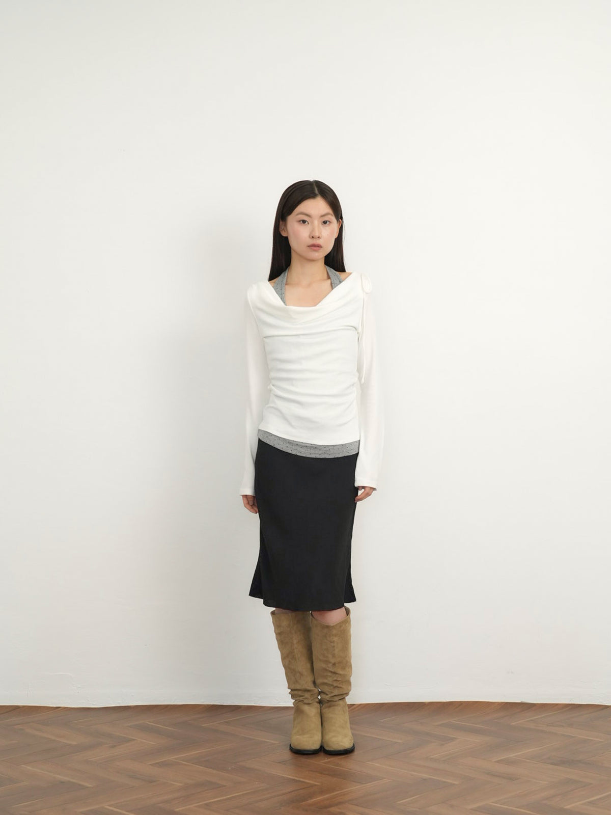 dot halter layered tops