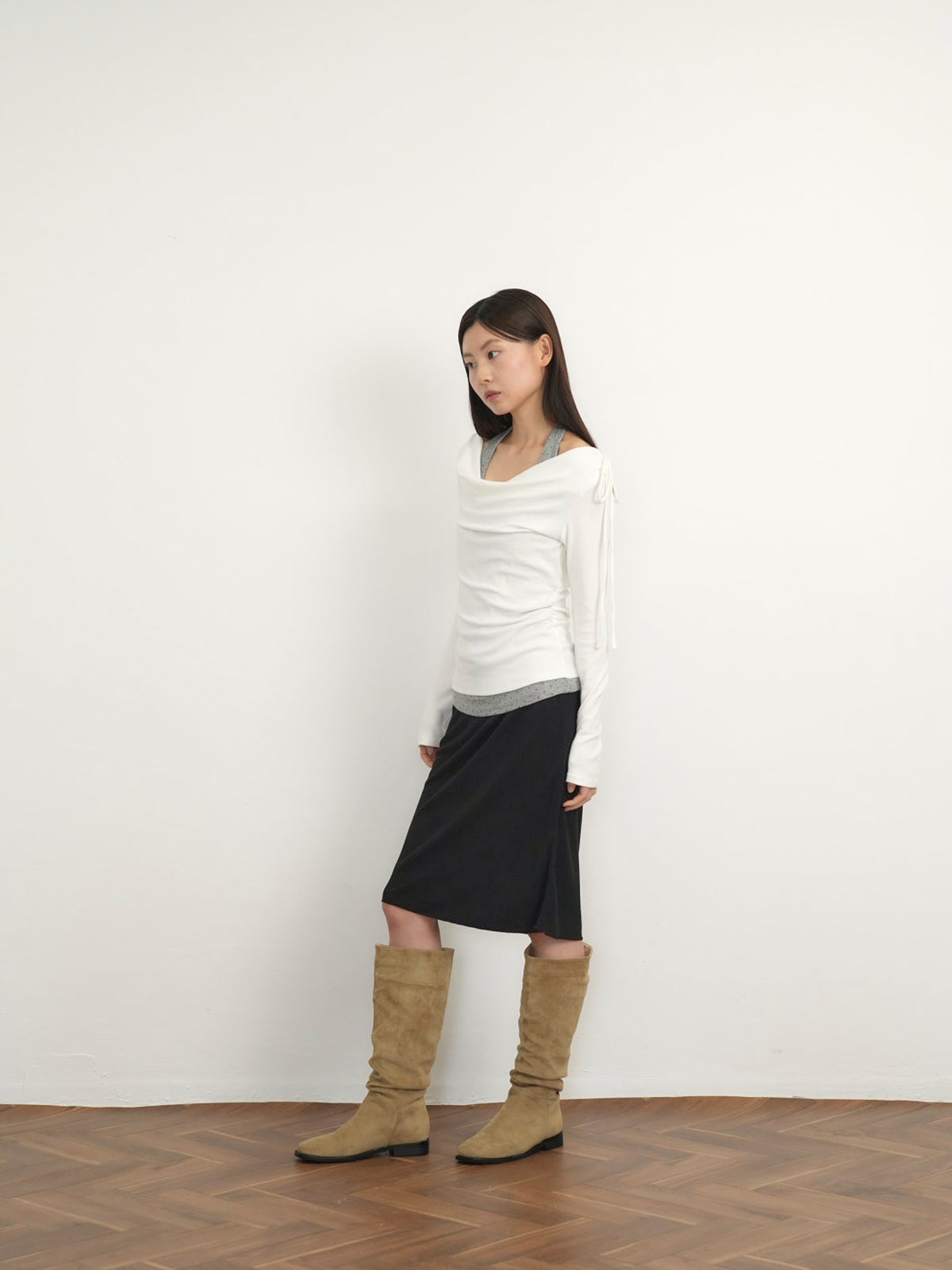 dot halter layered tops