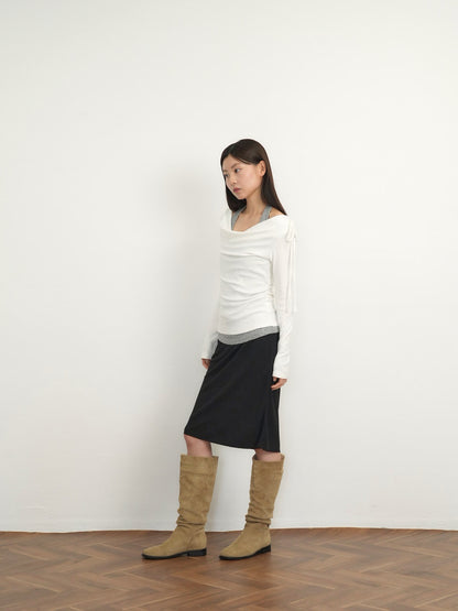dot halter layered tops