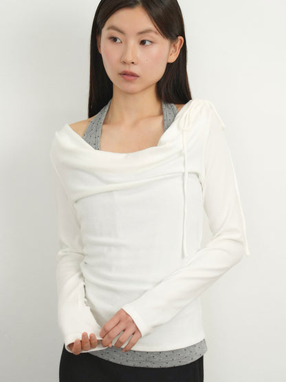 dot halter layered tops