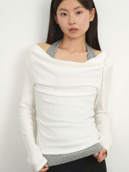 dot halter layered tops