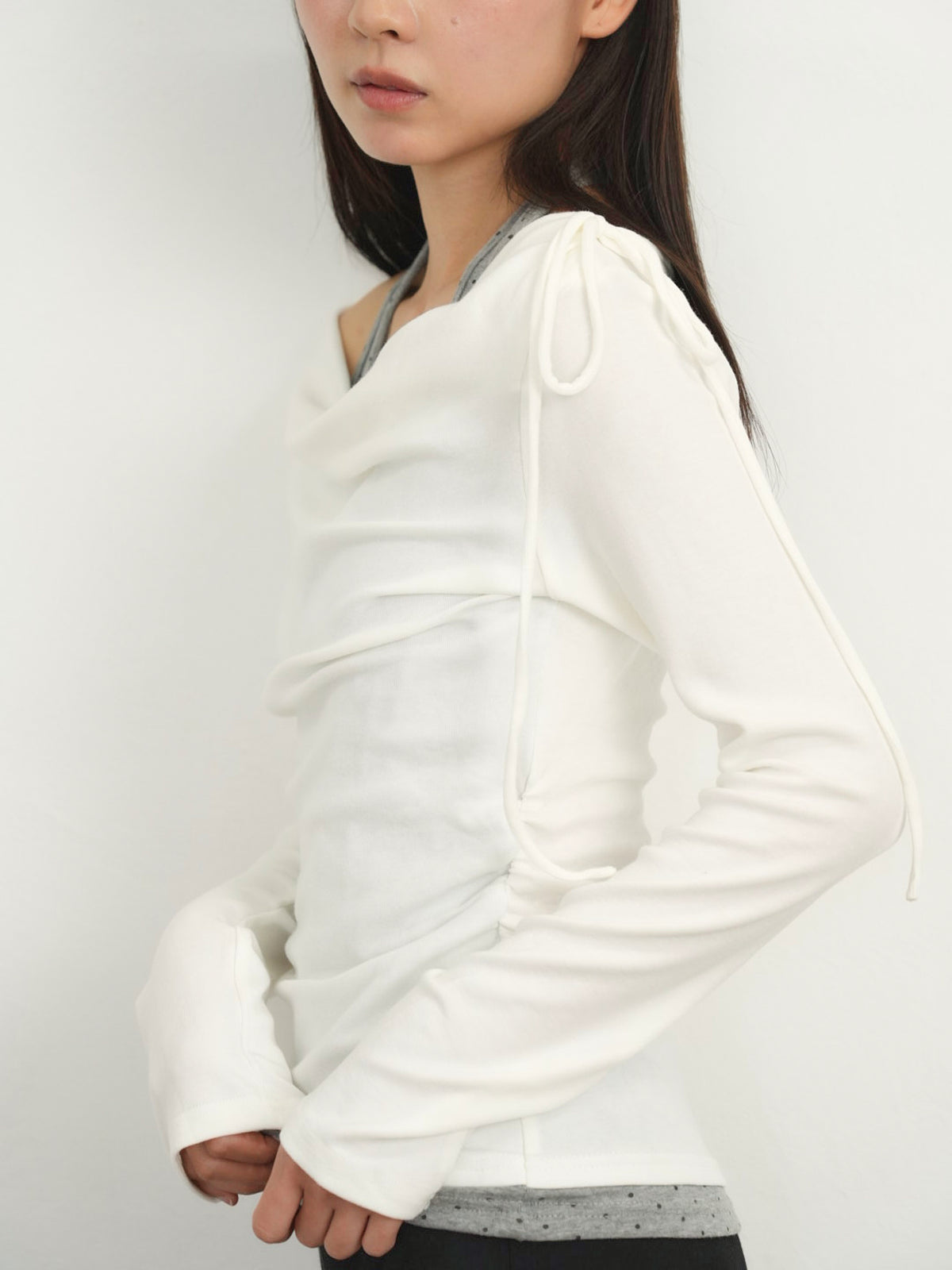 dot halter layered tops