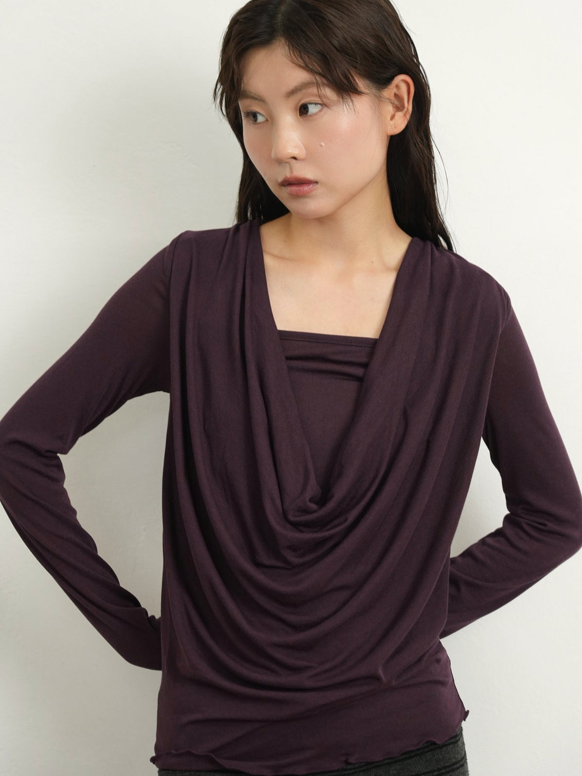 cowl drape top