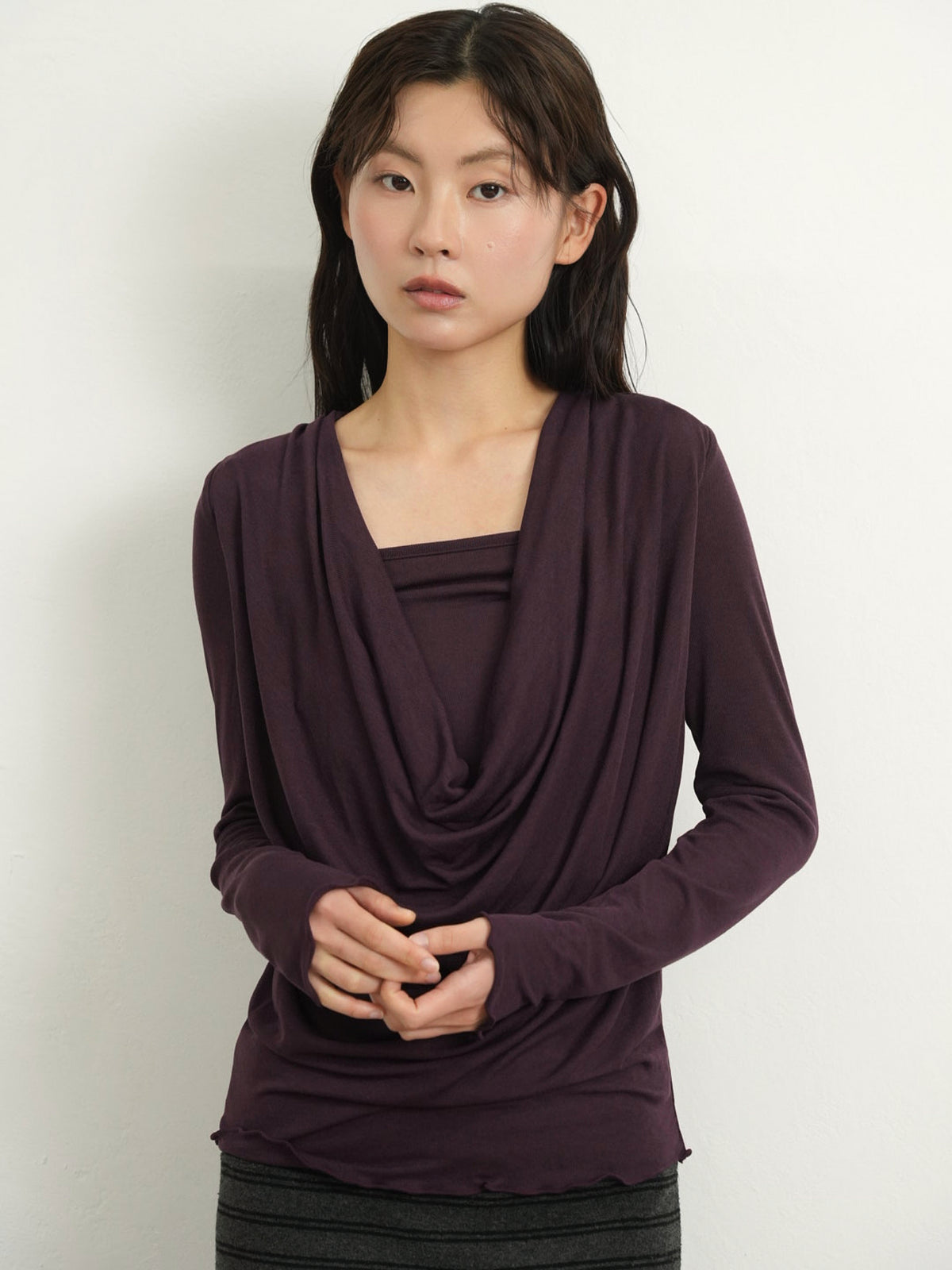 cowl drape top