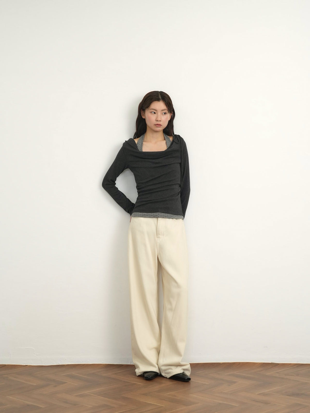 dot halter layered tops