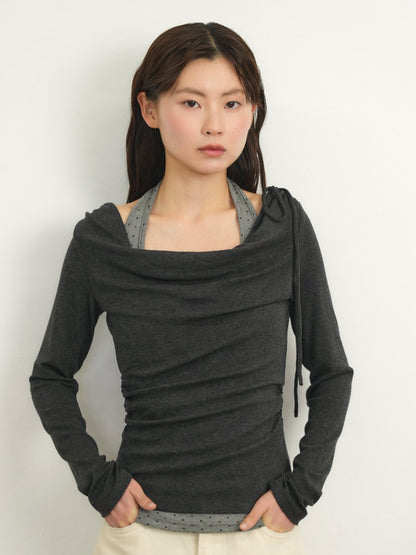 dot halter layered tops
