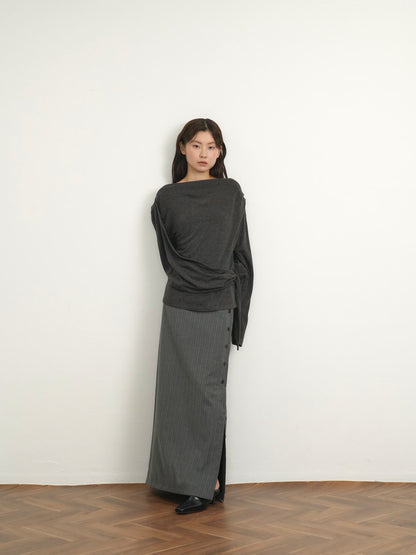 pinstripe long skirt