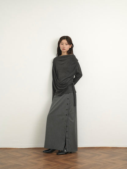 pinstripe long skirt