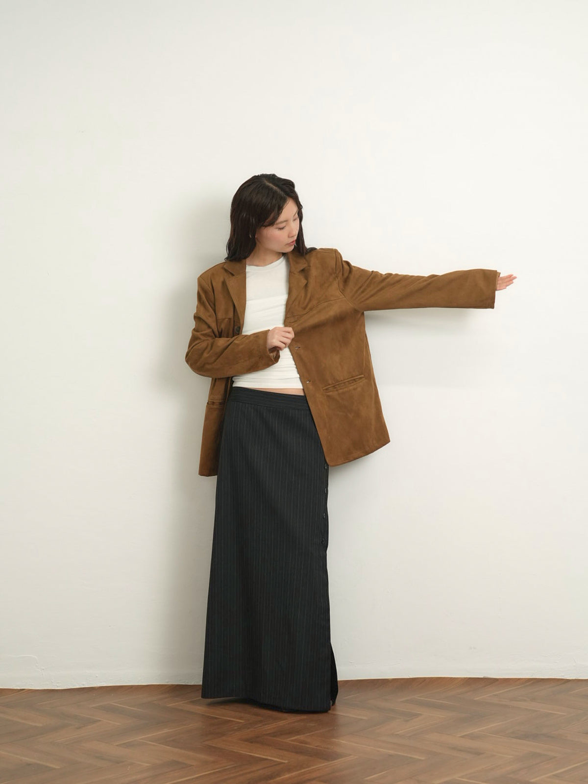 loose suede jacket