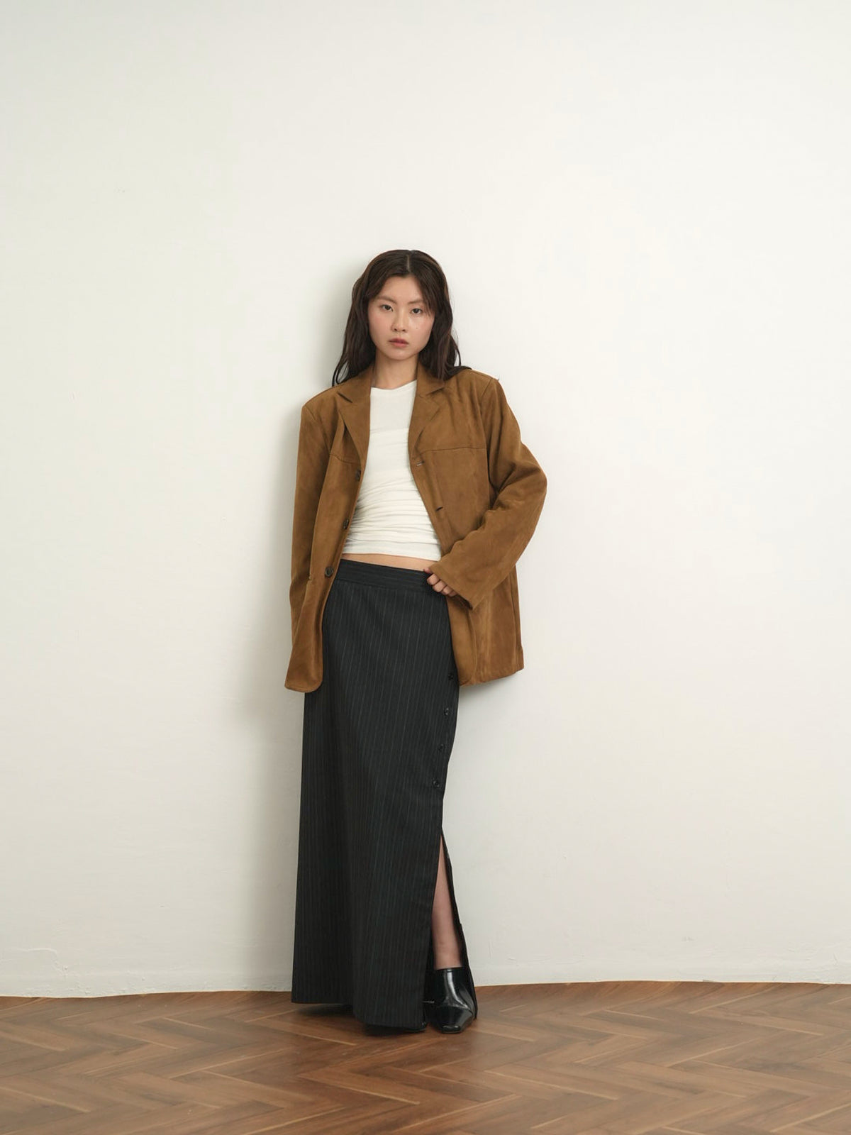 loose suede jacket