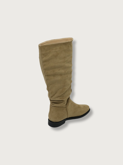 suede shirring boots