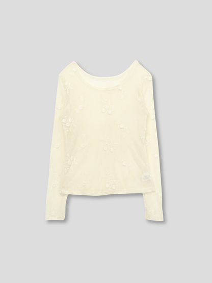 flower sheer long sleeve