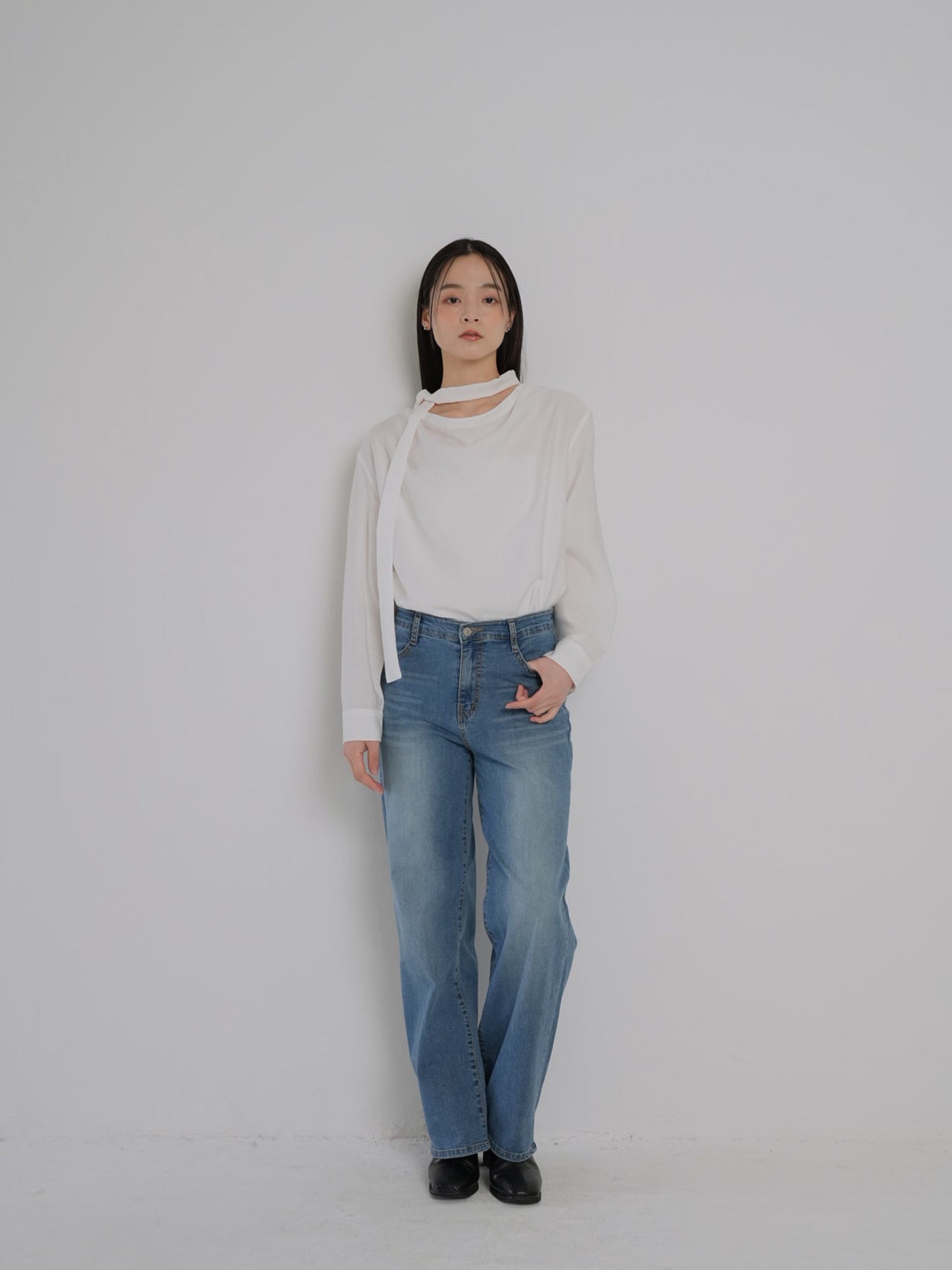 stretching straight jeans