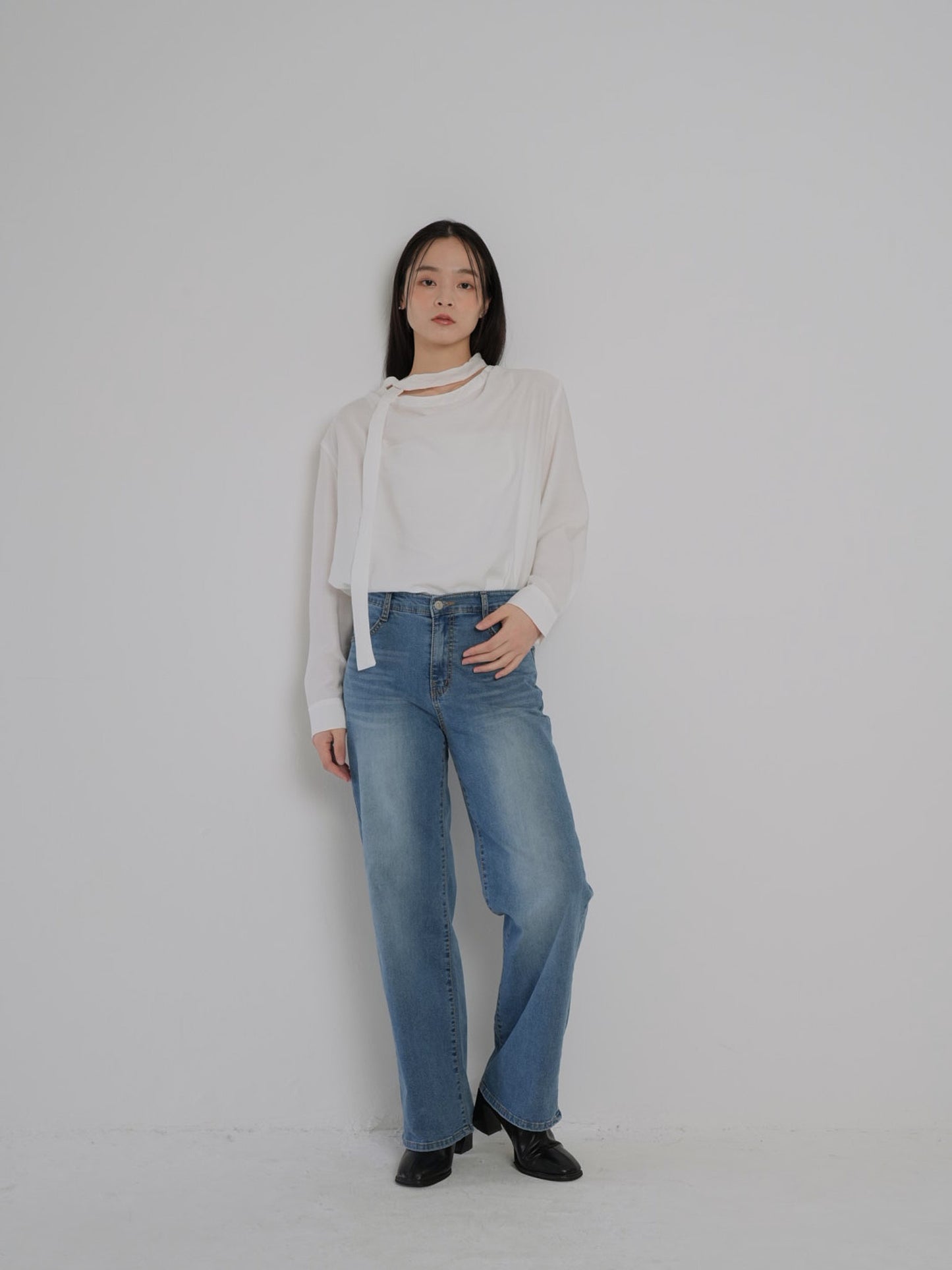 stretching straight jeans