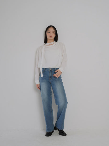 stretching straight jeans