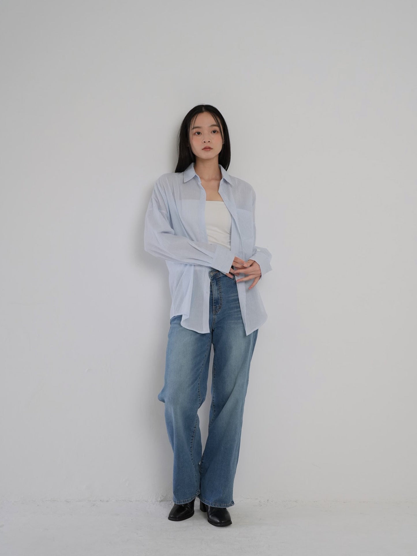 stretching straight jeans