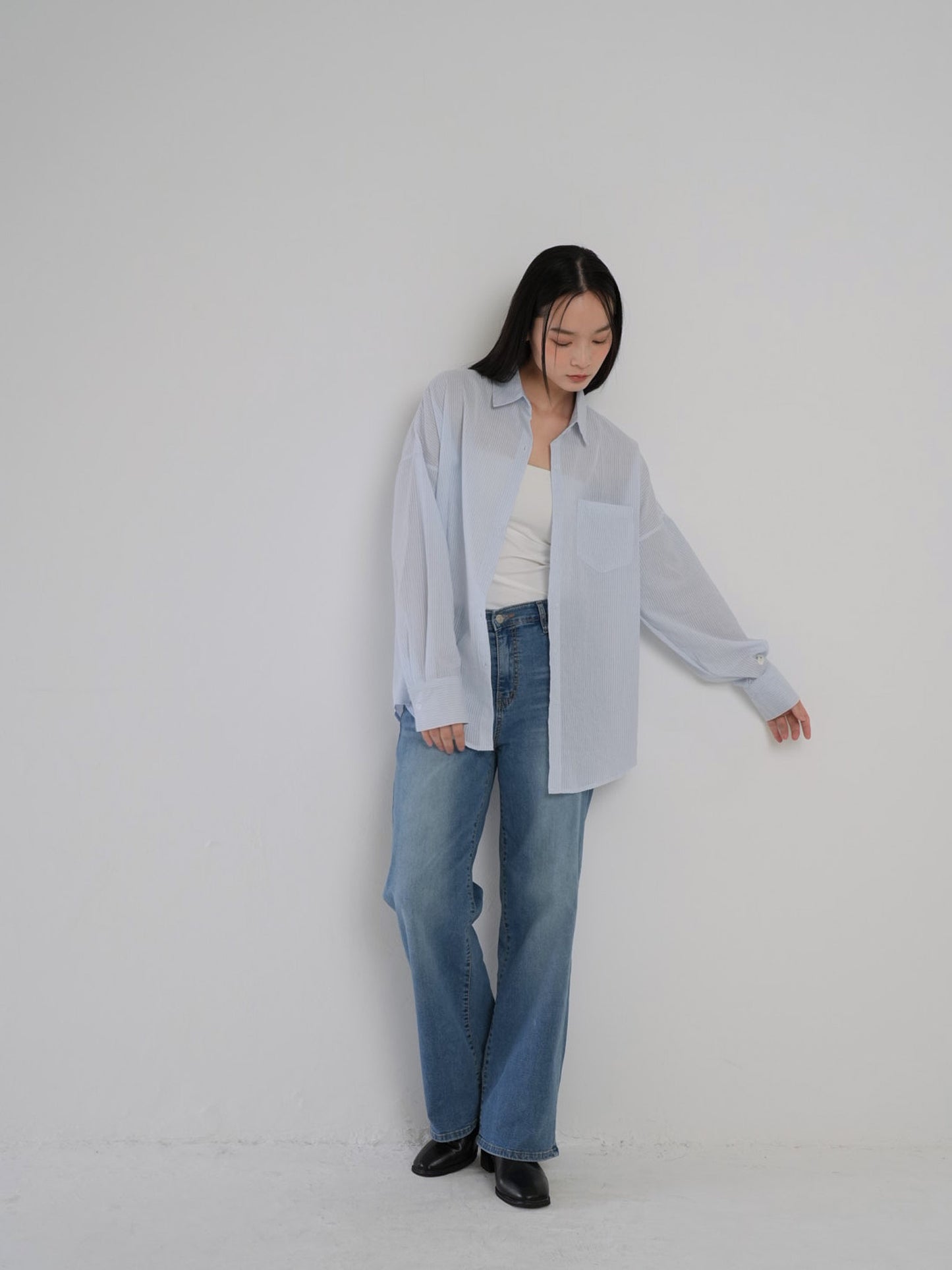 stretching straight jeans