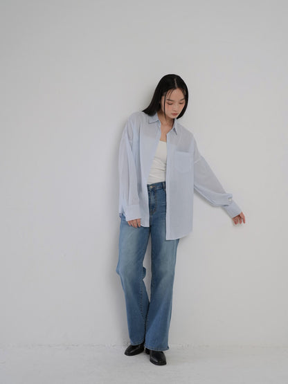 stretching straight jeans