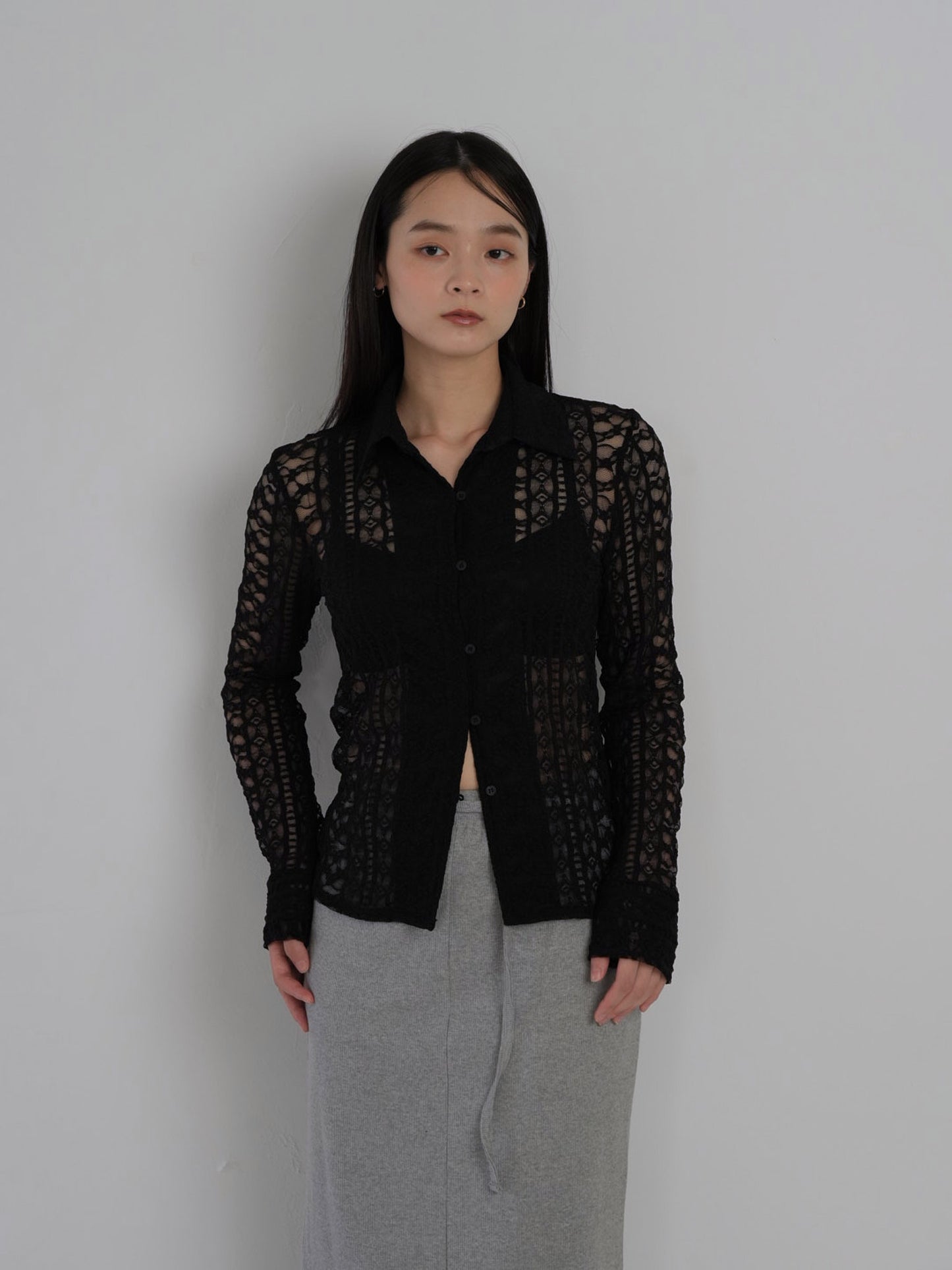 sheer lace shirt