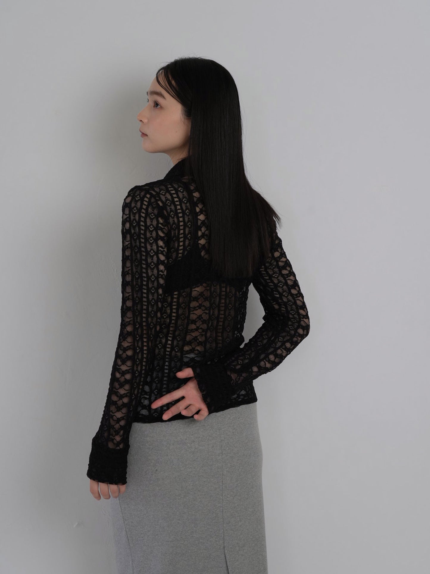 sheer lace shirt