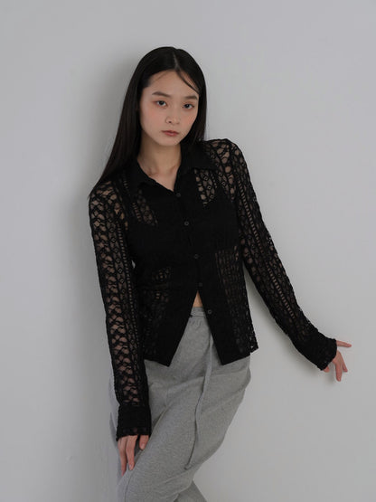 sheer lace shirt