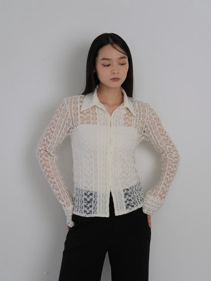 sheer lace shirt
