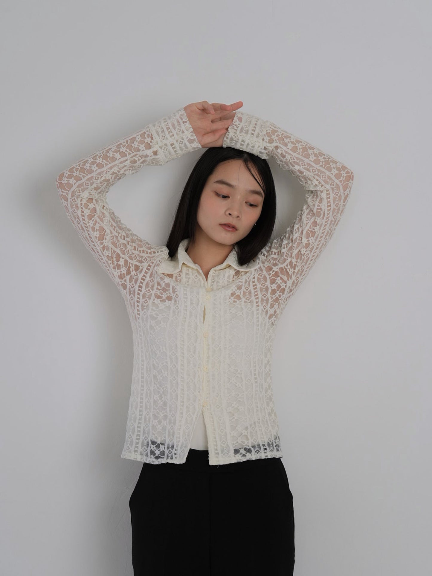 sheer lace shirt