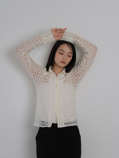sheer lace shirt