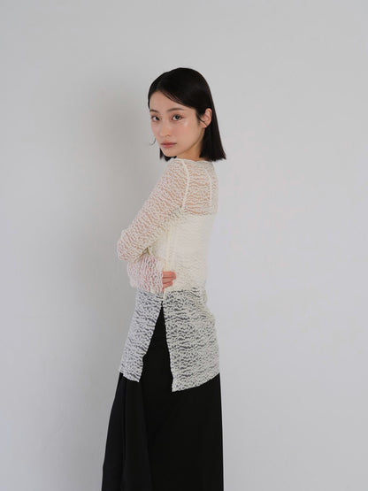 lace slit tee