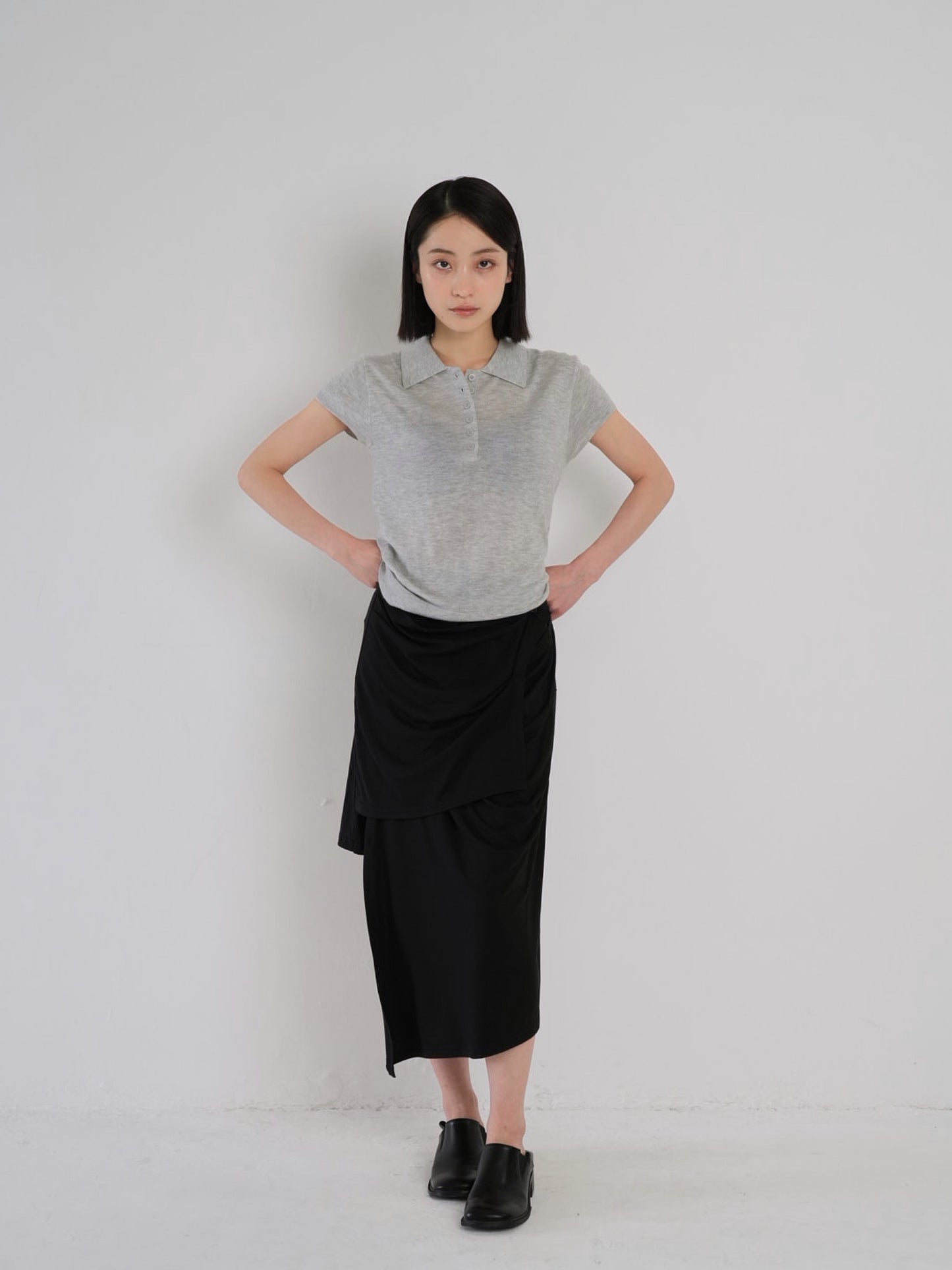 multi draping wrap skirt