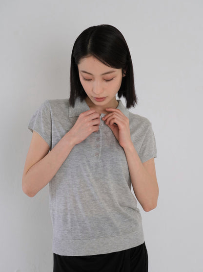 sheer polo knit T