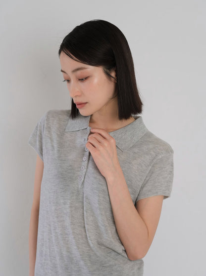 sheer polo knit T