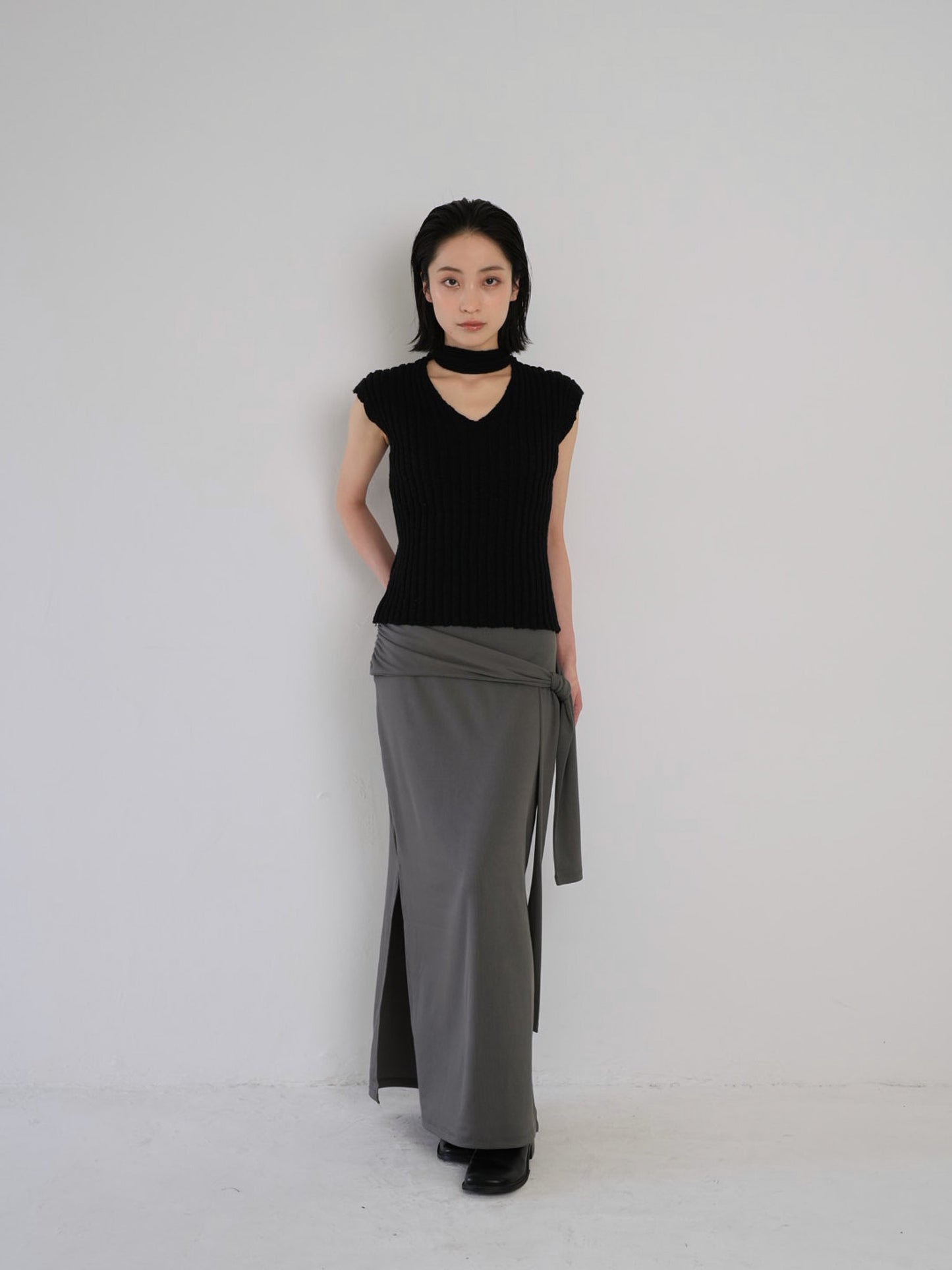 belt maxi skirt