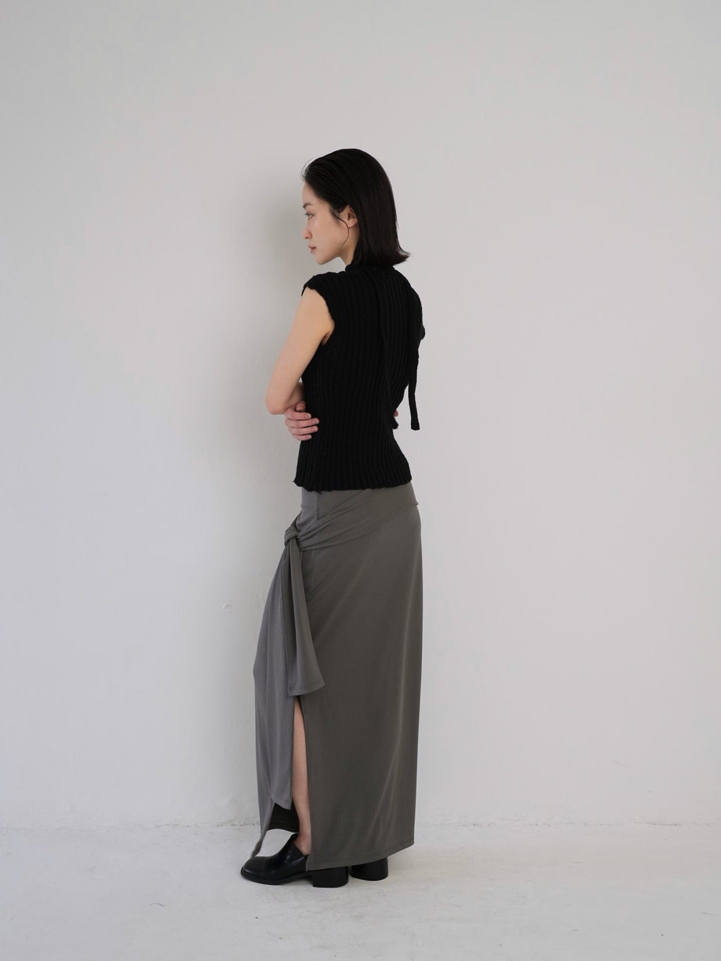 belt maxi skirt