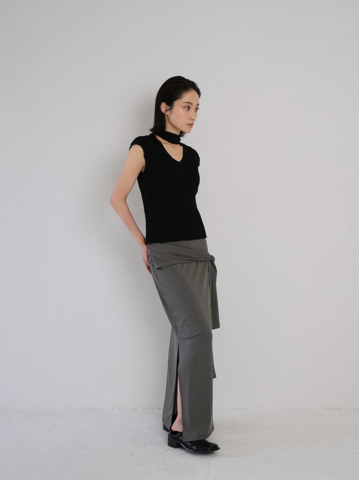 belt maxi skirt