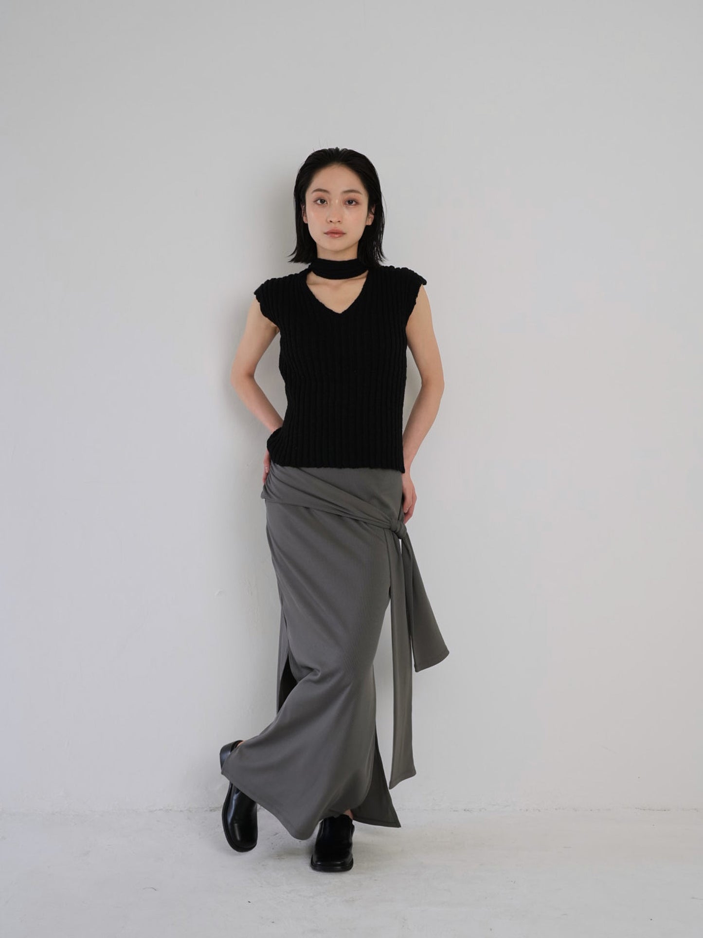 belt maxi skirt