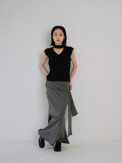 belt maxi skirt