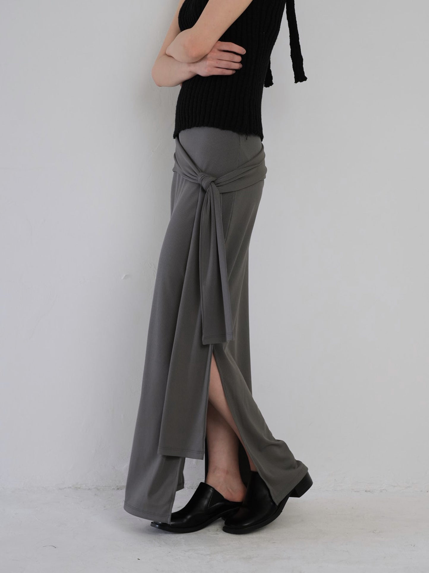belt maxi skirt