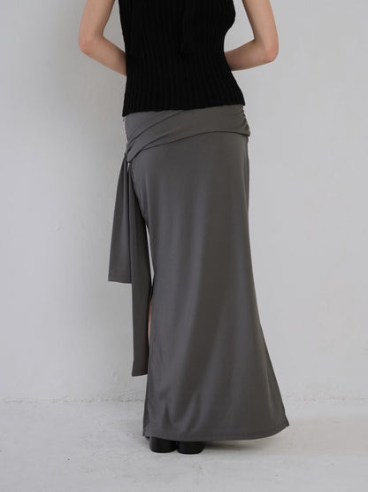 belt maxi skirt