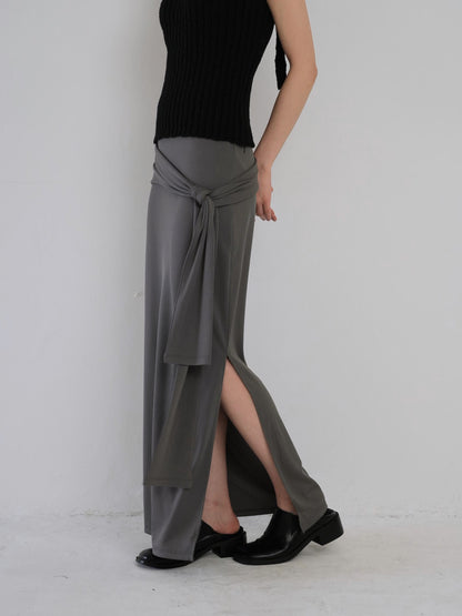 belt maxi skirt